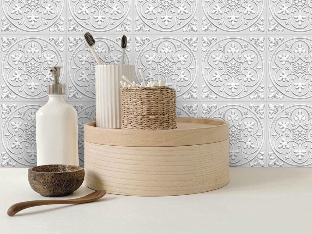 Embossed Peel & Stick Wall Tiles
