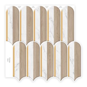 Wholesale Arched Marble Wood Peel and Stick Tiles